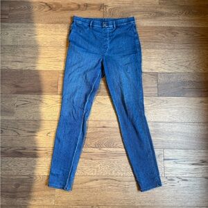 Uniqlo heat tech extra stretch high rise women’s blue denim leggings - L